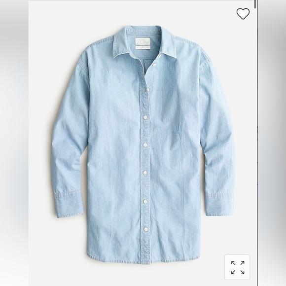 J. Crew Relaxed fit chambray shirt AY331 Blue 2 - Picture 4 of 6